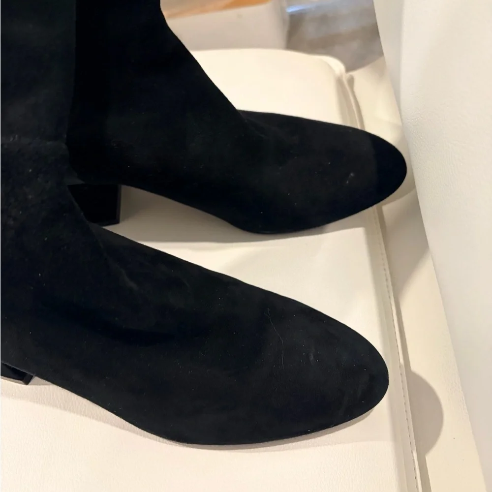 Stuart Weitzman Women's Black Stretch Suede Over-The-Knee Boots SG180 Size 8B